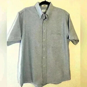 Van Heusen Blue Cotton Blend Men’s Shirt Half Sleeve 17